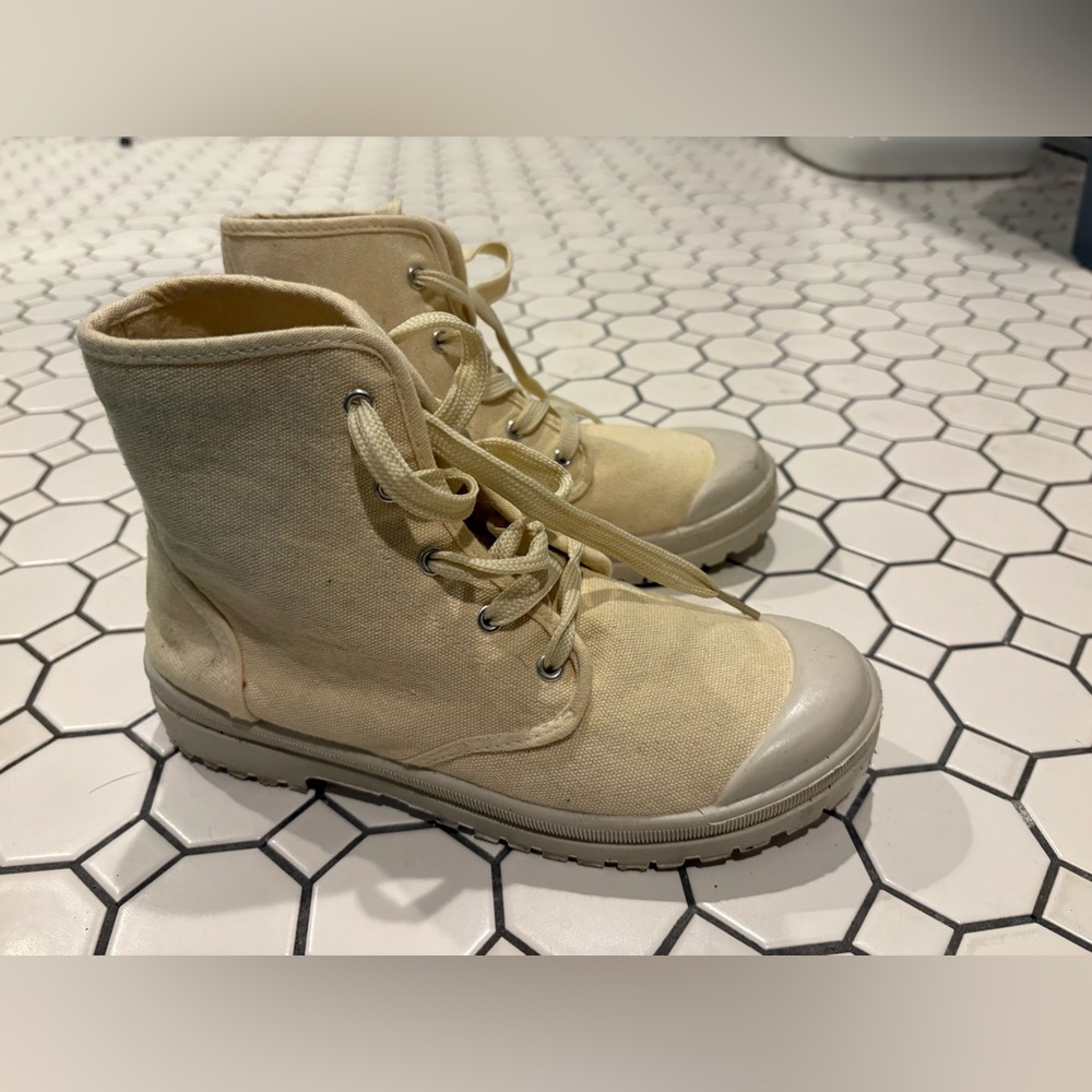 Dirty Laundry Cream High-Top Canvas Sneakers